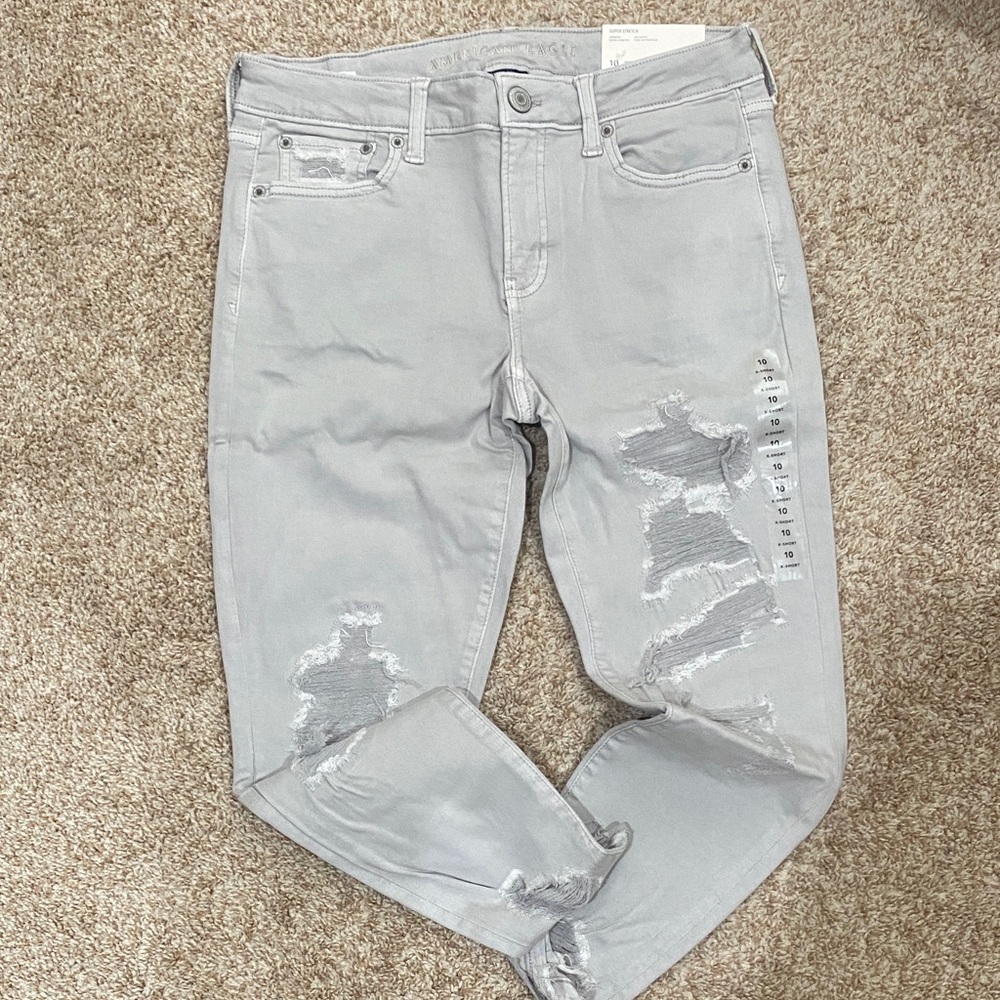American eagle gray jeggings sz 10 x short nwt